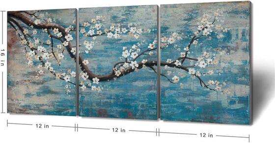 Modern Abstract Floral Landscape Hand Painted Oil Painting on Canvas - Customized Size Wall Art