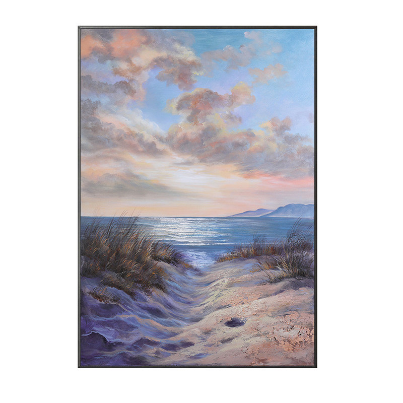 Modern Textured Canvas Oil Painting Hand Painted Seascape Art for Wall Hanging Decor
