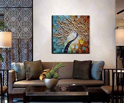Impressionist Almond Tree Flower 3D Relief Abstract Landscape Oil Painting Hand Painted on Canvas Customized Size