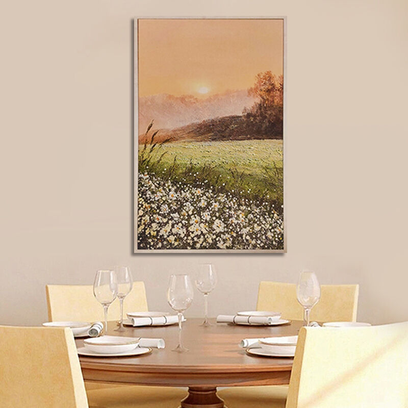 Waterproof Hand Painted Oil Painting on Canvas Wall Art with Aluminum Alloy Frame in Custom Size